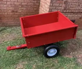 64831 H-m 600 Lb Capacity Steel Dump Cart Garden Lawn Mower Tractor Trailer Utility Hitch