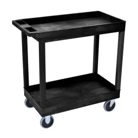 H Wilson 445022415440 Heavy Duty Ec Series 18 W X 35 Inch 2-tub Shelf Utility Cart Black