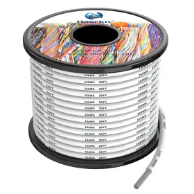 Haerkn 795797989934 16awg Silicone Electrical Wire Cable 50ft White 16 Gauge Hookup Wires Kit Str
