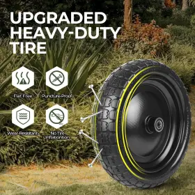 Hakula Matata 740907183580 13 Solid Flat Free Tires And Wheels 2 Pcs 3.50-9 Rubber Tire Replacement Axl #3