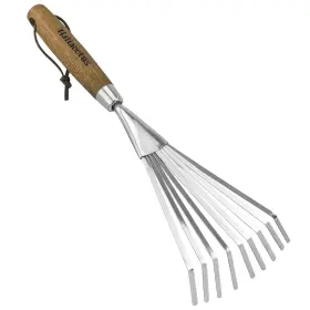 Hlt-us-dbcpp-099-0630 Haliaeetus Garden Hand Rake 14.6ftft Small For Tight Areas 9 Tines Stainless Steel