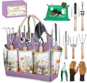 Halilus 445021463480 Gardening Tools Set 9-piece Heavy-duty Gifts For Women Mom Wife Garden