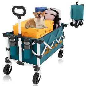 No2499 Haloamily Wagons Carts Foldable Grocery Cart On Wheels Collapsible Wagon Shopping Ca