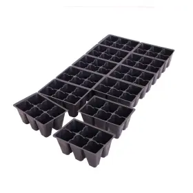 41922 Handy Pantry Black Plastic Garden Tray Inserts 5 Sheets 72 Planting Pot