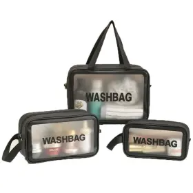 A0626 Happy L Clear Travel Bags For Toiletries 3pcs Portable Pvc Waterproof Cosmetic