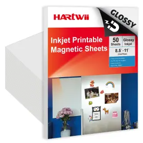 B0c1sbwznt Hartwii Bulk Printable Magnet Sheets For Inkjet Printer - Glossy 50 Pk
