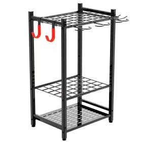 Gtsr-003b-d23 Hd 3-tier Garden Tool Organizer With 4 Hooks Up To 50 Long-handled Tools