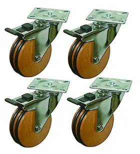 8285e Headbourne Designer Casters 8285 3 Inch Beech Wood Caster 4 Pack