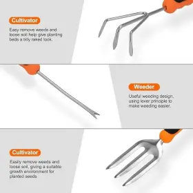 Heavy Duty 753534052907 Garden Tool Set 9 Piece Stainless Steel Gardening With Nonsl #3