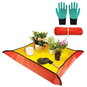 Hedgbobo 783761430322 Repotting Mat For Indoor Plant Transplanting And Potting Soil Mess Control Br