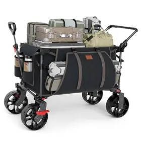 Ea-tr-21830 Hengfeng Folding Push Wagon With Brakes Portable Shopping Cart Collapsible