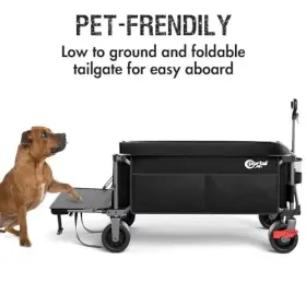 21859 Hf 26 Inch Extra Wide 55 Long Foldable Wagon With Tailgate Large 600l Collapsible #3