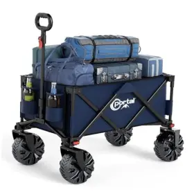 Wfc-pr-tr-21727-1-bl Hf Collapsible Folding Utility Wagon Foldable Carts Heavy Duty Large