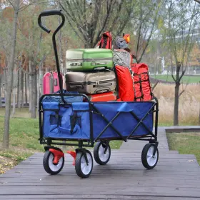 Hfyee 781962639599 Shopping Carts For Groceries Snack Cart With Wheels Folding Utility Wagon Gar