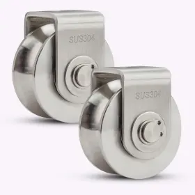 High-pq 734541527596 2pack Pulley Block U 304 Stainless Steel Roller 2 Inch Heavy Duty Duplex