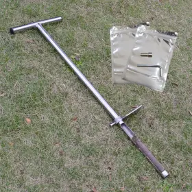 Hihydro 707262717638 36 Inch Soil Probe Stainless Steel Sampler With Foot Pedal And Reusab