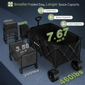 220l Hikemoon 797417882243 Collapsible Wagon Cart Foldable 460lb Weight Capacity Heavy Duty Fold Inch #2