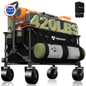 Fw150 Hikemoon Collapsible Wagons Carts Foldable 420lbs Heavy Duty Folding Beach Cart Portable