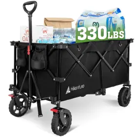 1054-a3 Hikenture 330lbs Collapsible Wagon Cart Ultra-large Wagons Carts Foldable Heavy Duty