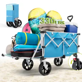 1199-a2 Hikenture Beach Wagon With Big Wheels For Sand 47.5 Inch Extra Long Collapsible