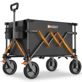 Xy999 Hikzest Collapsible Wagon Cart Foldable 330lbs Load Capacity Heavy Duty Folding Wagons