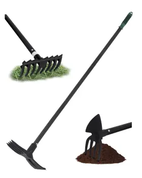 G07342a-tp-us Hipulx 5-in-1 Garden Hoe - Adjustable 37 Inch To 50 Handle 5 Tool Heads Heavy-duty Weed