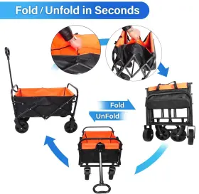 Hiyaa 721545586520 Folding Wagon Cart Beach Utility Outdoor Heavy Duty Garden P #2