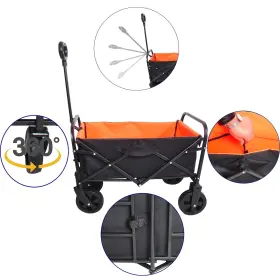 Hiyaa 721545586520 Folding Wagon Cart Beach Utility Outdoor Heavy Duty Garden P #3