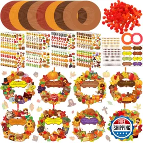 B0fgmzwc64 Hollowfly 48 Thanksgiving Wreath Craft Kits For Kids Diy Christian Thankful