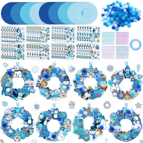 B0fj27v455 Hollowfly 48 Sets Winter Wreath Craft Kits Christmas Snowflake Ornament