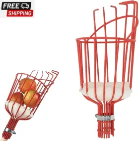 Sh1526 Home-x Fruit Picker Basket - Sturdy Tree Tool With Adjustable Knob