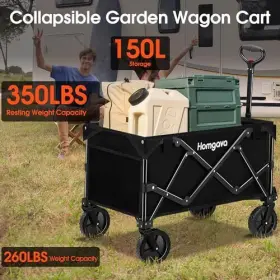 Homgava 684242690818 Collapsible Folding Wagon Cart Heavy Duty Garden With All Terrain Wheels #3