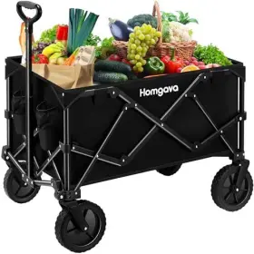 Homgava 684242690818 Collapsible Folding Wagon Cart Heavy Duty Garden With All Terrain Wheels