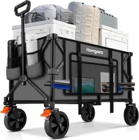 Hz07-036 Homgava 140l Collapsible Folding Wagon Cart 350lbs Resting Weight Capacity