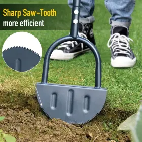 Hoofun 781952719669 Durable Manual Lawn Edger Tool With Half-moon Serrated Edge Design 36 Inch