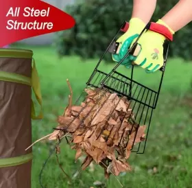 W-2us-1980 Hortem Leaf Scoops Steel Claws Hand Rakes For Picking Up Leaves Garden Large Lea #3