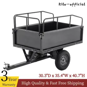 1422p386539 Hortus Oasis For Atv Utility Cart Cargo Trailer 17 Cu.ft Tow Behind Dump 600 Lbs Garden