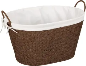 Household Essentials 040071156251 Paper Rope Woven Oval Laundry Basket Brown