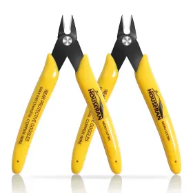 Houseran 850071025651 Flush Cutters 2 Pack Side Cut Nippers 5 Inch Micro Yellow