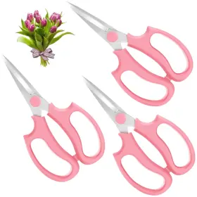 P723314245072 Housolution Flower Scissors 3 Pack Strong Floral Shears Premium Steel Pointed Garden P