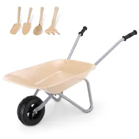 Tc-08 Howdas Kids Metal Wheelbarrow Set Easy To Assemble Child Wheel Barrel And Gard
