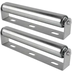 Hozeon 749889737545 Conveyor Rollers 2 Pack 10 Inches Long Galvanized Steel Roller And Br