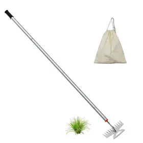 Hradhol 604586092123 New Adjustable Uprooting Weeding Tool With Long Handle 11-teeth Weed Puller R