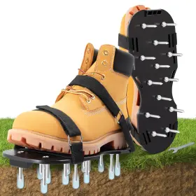 Dsl-024 Huazu Grass Aerator Shoes Epoxy Spike Garden Footwear With Adjustable Hook-and-loo