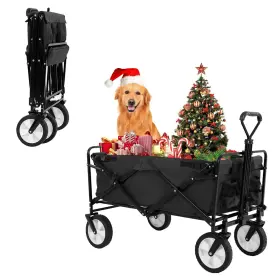 Hudada 840137999972 Collapsible Wagon Foldable Heavy Duty Steel Utility Outdoor Beach With Big Wh