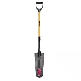 Husky 313052867850 28 Inch Wood Handle D-grip Carbon Steel Drain Spade