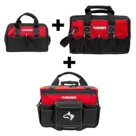 Husky 644323704438 18 Inch Rolling Tool Bag With And 12 Bags