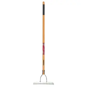 77113-950 Husky 54 Inch Long Wood Handle 19-tine Adjustable Thatch Rake