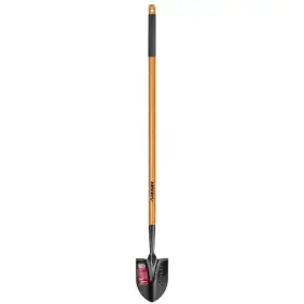Husky 891117103790 47 Inch L Wood Handle Floral Carbon Steel Digging Shovel With Grip