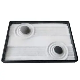 Icnbuys 714819024682 Mini Zen Garden With Rake Bamboo Pen River Stones Gift Set 10x7 Inch Tray